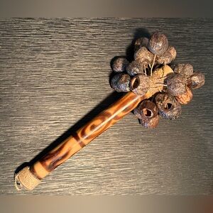 Wooden Spin/Twist Drum with Natural Seed Pods